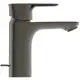 Waschbeckenarmatur von Ideal Standard in Magnetic Grey, mit einem seitlichen Hebel zur Temperaturregulierung und einem modernen, schlanken Design.